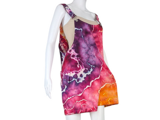 Women's Large Tie-dye Overall Shorts