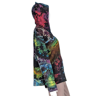 Women's Large Reverse Tie-dye Lightweight Zip-up Hoodie