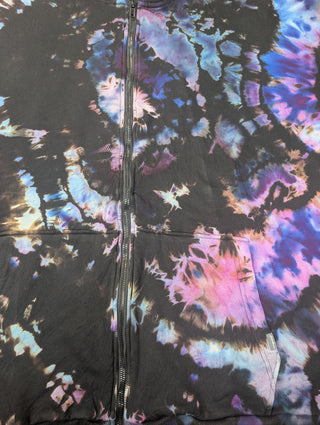 Men's 3XL Reverse Tie-dye Zip-up Hoodie