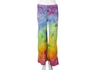 Women's Small Tie-dye Crochet Party Pants