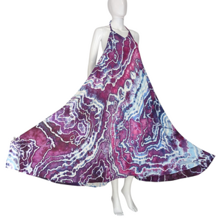 Women's Large Tie-dye Halter Maxi Dress