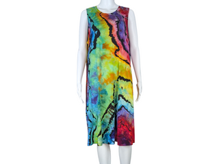 Women's XXL Reverse Tie-dye Flowy Dress