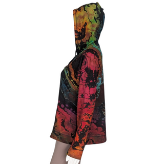 Women's Medium Reverse Tie-dye Lightweight Zip-up Hoodie