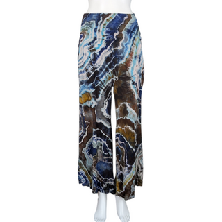 Women's Large Tie-dye Cropped Palazzo Pants with Pockets