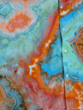 Men's Large Tie-dye Button-Down Shirt