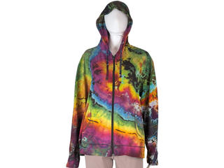 Women's XL Reverse Tie-dye Lightweight Zip-up Hoodie