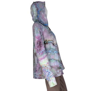 Women's XL Tie-dye Lightweight Zip-up Hoodie