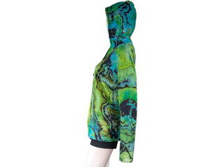 Women's Medium Reverse Tie-dye Lightweight Zip Up Hoodie