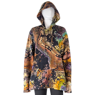 Men's Medium Reversed Tie-dye Hooded Long-sleeve Tee