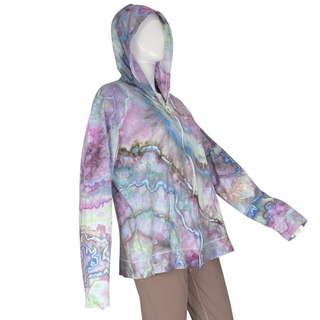 Women's XL Tie-dye Lightweight Zip-up Hoodie