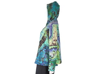 Women's Large Reverse Tie-dye Lightweight Zip-up Hoodie