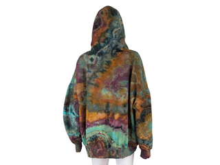 Women's XXL Reverse Tie-dye Buffalo Pullover Hoodie
