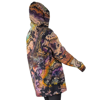Men's Medium Reversed Tie-dye Hooded Long-sleeve Tee