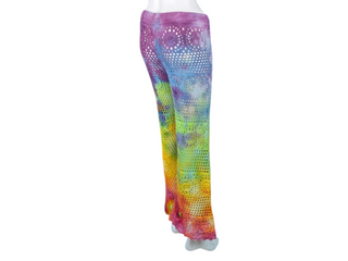 Women's Small Tie-dye Crochet Party Pants