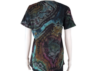Women's Small Reverse Tie-dye V-Neck T-Shirt