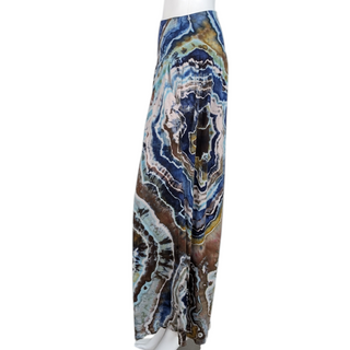 Women's Large Tie-dye Cropped Palazzo Pants with Pockets