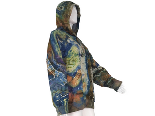Women's XXL Reverse Tie-dye Buffalo Pullover Hoodie