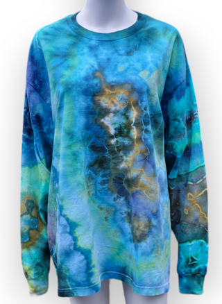 Men's XL Long-sleeved Tie-dye T-Shirt