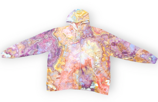 Men's 3XL Zip-up Tie-dye Hoodie