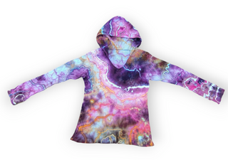 Women's XL Tie-dyed Long Sleeved Hooded Top