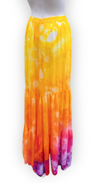 Women's Large Tie-dye Flowy Rayon Pants