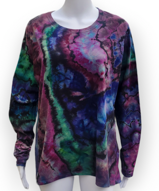 Women's XXL Reverse-dyed Tie-dye Long-sleeved T-Shirt