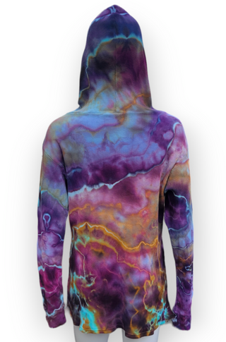 Women's XL Tie-dyed Long Sleeved Hooded Top