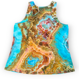 Women's XL Flowy Racerback Tie-dye Tank Top