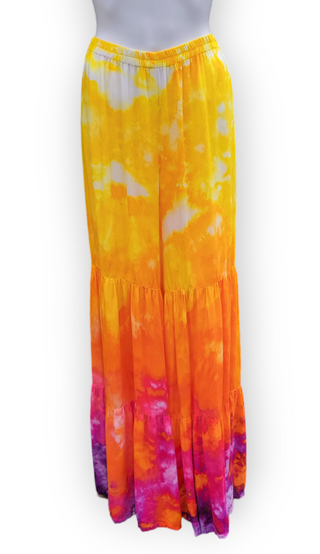 Women's Large Tie-dye Flowy Rayon Pants