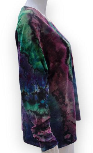 Women's XXL Reverse-dyed Tie-dye Long-sleeved T-Shirt