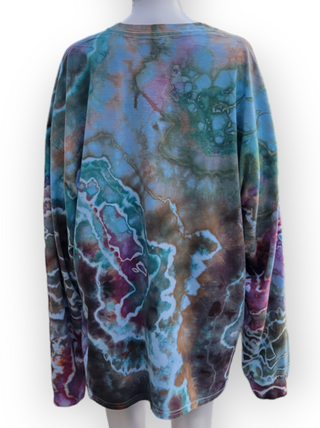 Men's 3XL Long-sleeved Tie-dyed T-Shirt