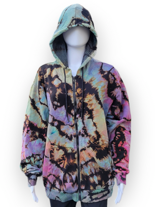 Men's Large Reverse-dyed Zip-up Hoodie