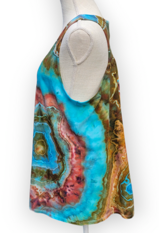 Women's XL Flowy Racerback Tie-dye Tank Top