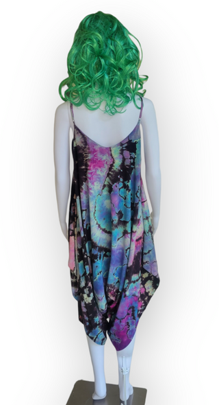 Women's Large Romper in Reverse Tie Dye