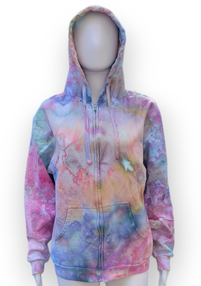 Women's Medium Zip-up Hoodie – Sunlight Splatter Dyes