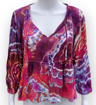 Women's XL Flowy Rayon Tie-dye Top