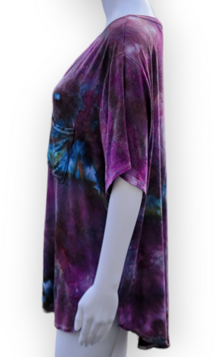 Women's 3XL Tie-dye Flowy Rayon Top