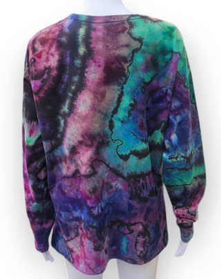 Women's XXL Reverse-dyed Tie-dye Long-sleeved T-Shirt