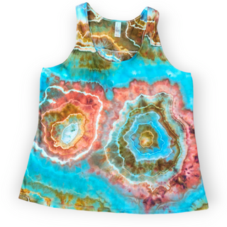 Women's XL Flowy Racerback Tie-dye Tank Top