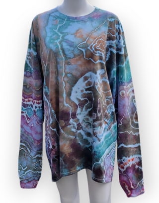 Men's 3XL Long-sleeved Tie-dyed T-Shirt